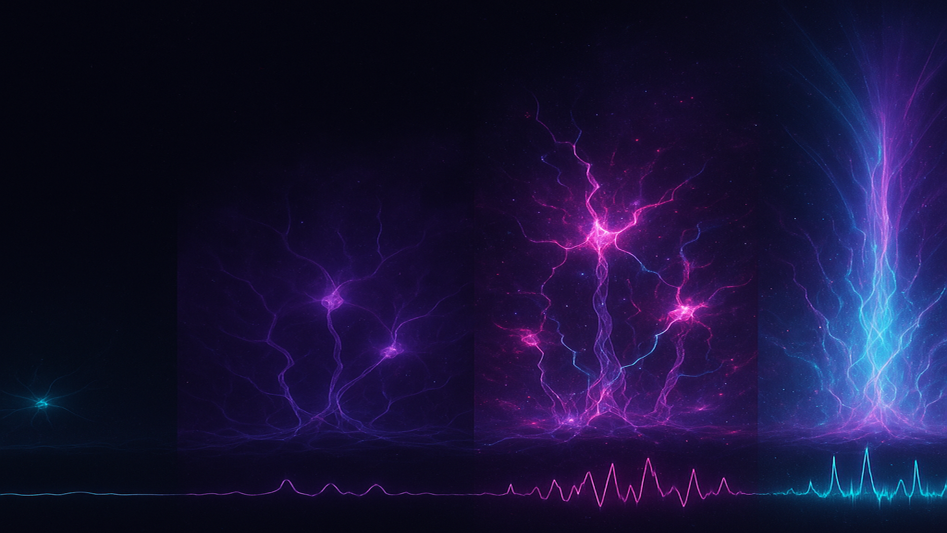 Neural audio progression — from calm Axion to explosive Transcendence